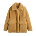 autumn solid color fur stand collar jacket nihaostyles wholesale clothing NSAM90455
