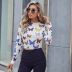 slim butterfly print long-sleeved T-shirt nihaostyles wholesale clothes NSYSQ90515