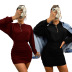 Folds Long-Sleeved Knitted Dress NSYSQ90535