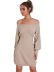 Autumn long-sleeved One-line shoulder Ribbed Knit Sweater Dress nihaostyles wholesale clothing NSGHW90642