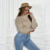 autumn solid color long-sleeved high collar pullover sweater nihaostyles wholesale clothing NSGHW90675