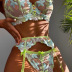 Embroidery Floral Mesh Three-Piece Sexy Lingerie Suit NSWY90835