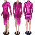 zipper deep V-neck slim dress nihaostyles wholesale clothes NSQMD91053