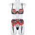 embroidery flower garter belt three-piece underwear suit nihaostyles clothing wholesale NSWY91125