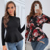 autumn retro long-sleeved floral print top nihaostyles wholesale clothing NSAL91178