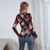 autumn retro long-sleeved floral print top nihaostyles wholesale clothing NSAL91178