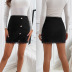 costura recta color sólido falda negra nihaostyles ropa al por mayor NSAL91190