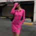 Long-Sleeved Lapel Slim Knitted Dress NSHTL91244