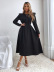 long-sleeved folds dress nihaostyles wholesale clothes NSJM91302