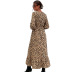 leopard print slit dress nihaostyles wholesale clothes NSJM91306