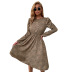 long sleeve print slimming dress nihaostyles wholesale clothes NSJM91310