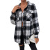 Plaid Loose Long Sleeve Woolen Jacket nihaostyles wholesale clothes NSJM91311