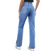 Hole Wide-Legged High-Waist Jeans NSJM91316