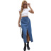 split A-line denim skirt nihaostyles wholesale clothes NSJM91329