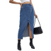 split A-line denim skirt nihaostyles wholesale clothes NSJM91329
