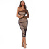 Mesh See-Through Slim One-Shoulder Mid-Length Dress NSWX91544