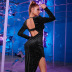 high-slit irregular mid-length backless dress nihaostyles clothing wholesale NSWX91553