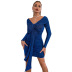 V-neck one-shoulder lace-up slim dress nihaostyles clothing wholesale NSWX91558
