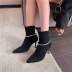 winter pointed toe rhinestone suede short stiletto boots nihaostyles wholesale clothing NSSO91619