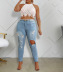 Slim holes jeans nihaostyles wholesale clothes NSWL91713