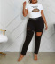 Slim holes jeans nihaostyles wholesale clothes NSWL91713