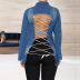 strappy long sleeve denim jacket nihaostyles wholesale clothes NSWL91718