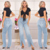 high-waist slim-fit split jeans nihaostyles wholesale clothes NSWL91722