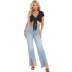 high-waist slim-fit split jeans nihaostyles wholesale clothes NSWL91722
