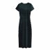autumn short-sleeved round neck velvet slit dress nihaostyles wholesale clothing NSAM91996
