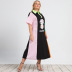 Plus Size Striped Print Plaid Lapel Dress NSWCJ92261