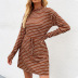 striped knitted lace-up dress nihaostyles wholesale clothes NSKA92302
