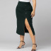 plus size solid color irregular slit skirt nihaostyles clothing wholesale NSWCJ92368