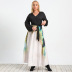 V-neck lace up printing retro plus size dress nihaostyles clothing wholesale NSWCJ92382