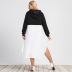 plus size long sleeve round neck hooded contrast dress nihaostyles clothing wholesale NSWCJ92383