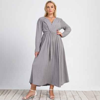 Solid Color Plus Size A-line Dress Nihaostyles Clothing Wholesale NSWCJ92387