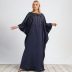 plus size round neck woven loose dress nihaostyles clothing wholesale NSWCJ92401