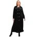 plus size plus velvet padded lapel solid color dress nihaostyles clothing wholesale NSWCJ92403