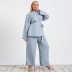 pure color slim plus size two-piece suit nihaostyles clothing wholesale NSWCJ92413