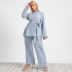 pure color slim plus size two-piece suit nihaostyles clothing wholesale NSWCJ92413