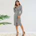 houndstooth plaid slim dress nihaostyles clothing wholesale NSWCJ92432
