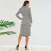 houndstooth plaid slim dress nihaostyles clothing wholesale NSWCJ92432