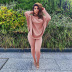 winter solid color bat long sleeve two-piece set nihaostyles wholesale clothes NSQYT92444