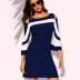 Stripe Printed Hollow Solid Color Dress NSQYT92466