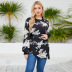 spring plus size floral long-sleeved chiffon T-shirt nihaostyles wholesale clothing NSJR92574