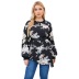 spring plus size floral long-sleeved chiffon T-shirt nihaostyles wholesale clothing NSJR92574