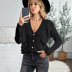 autumn long-sleeved V-neck single-breasted sweater nihaostyles wholesale clothing NSQSY92656