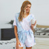 Pijamas de verano de manga corta con cuello en V, conjunto de dos piezas, nihaostyles, ropa al por mayor NSQSY92659