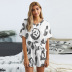 summer short-sleeved printing V-neck pajamas two-piece set nihaostyles wholesale clothing NSQSY92659