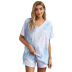 Pijamas de verano de manga corta con cuello en V, conjunto de dos piezas, nihaostyles, ropa al por mayor NSQSY92659