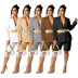 solid color suit jacket shorts two-piece set nihaostyles clothing wholesale NSQYT92733